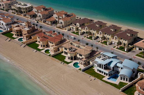 Beachfront residences on Palm Jumeirah in Dubai
